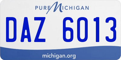 MI license plate DAZ6013