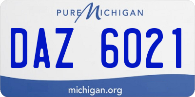 MI license plate DAZ6021