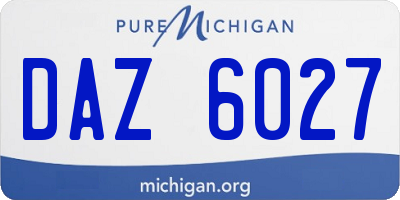 MI license plate DAZ6027