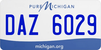 MI license plate DAZ6029