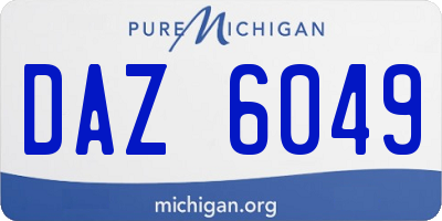 MI license plate DAZ6049