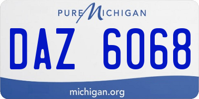 MI license plate DAZ6068