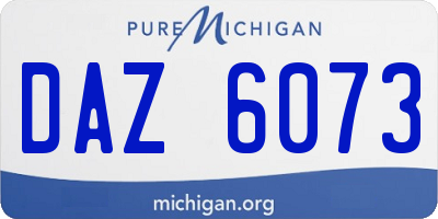 MI license plate DAZ6073