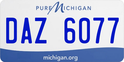 MI license plate DAZ6077