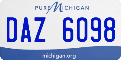MI license plate DAZ6098