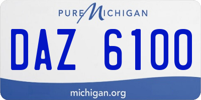 MI license plate DAZ6100