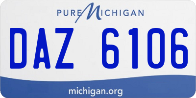 MI license plate DAZ6106
