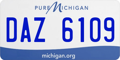 MI license plate DAZ6109