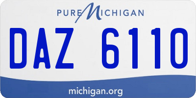 MI license plate DAZ6110