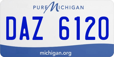 MI license plate DAZ6120