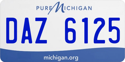 MI license plate DAZ6125