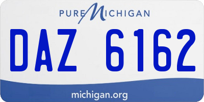 MI license plate DAZ6162