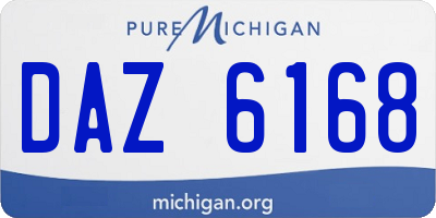 MI license plate DAZ6168