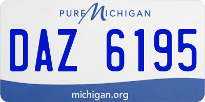 MI license plate DAZ6195