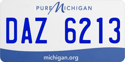 MI license plate DAZ6213