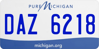 MI license plate DAZ6218