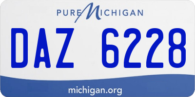 MI license plate DAZ6228