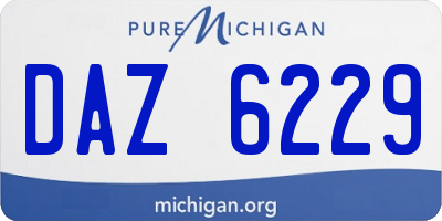 MI license plate DAZ6229