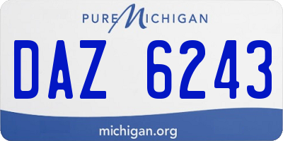 MI license plate DAZ6243
