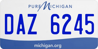 MI license plate DAZ6245