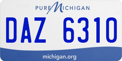 MI license plate DAZ6310