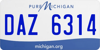 MI license plate DAZ6314