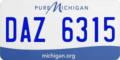 MI license plate DAZ6315