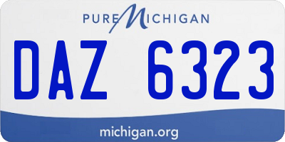 MI license plate DAZ6323