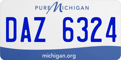 MI license plate DAZ6324
