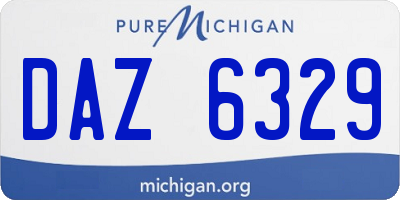MI license plate DAZ6329