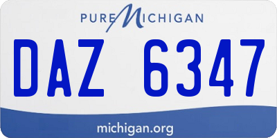 MI license plate DAZ6347