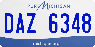 MI license plate DAZ6348