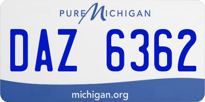 MI license plate DAZ6362