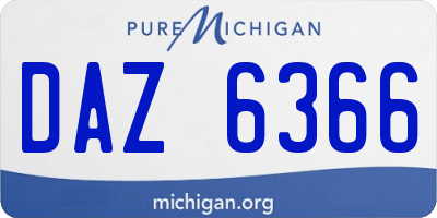 MI license plate DAZ6366