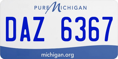 MI license plate DAZ6367