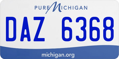MI license plate DAZ6368