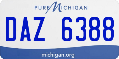MI license plate DAZ6388