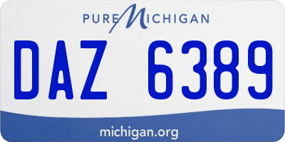 MI license plate DAZ6389
