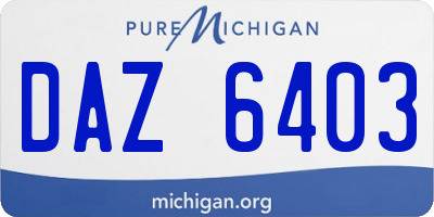 MI license plate DAZ6403