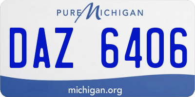 MI license plate DAZ6406