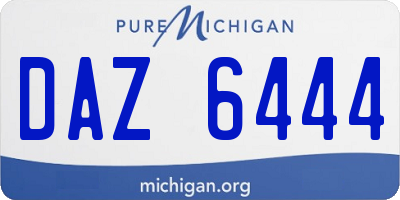 MI license plate DAZ6444