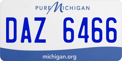 MI license plate DAZ6466
