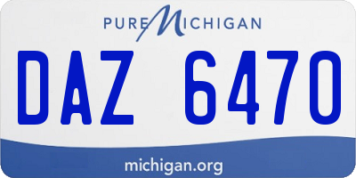MI license plate DAZ6470