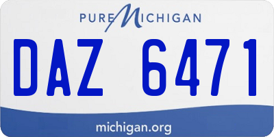 MI license plate DAZ6471