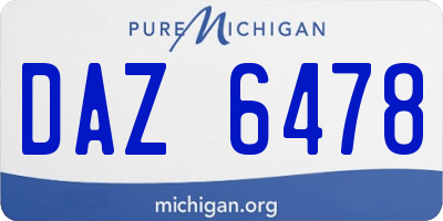MI license plate DAZ6478