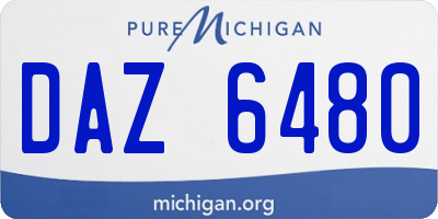 MI license plate DAZ6480