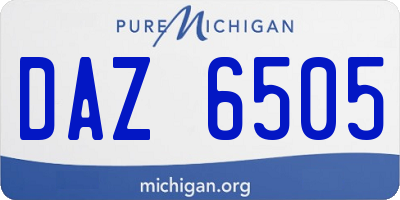 MI license plate DAZ6505