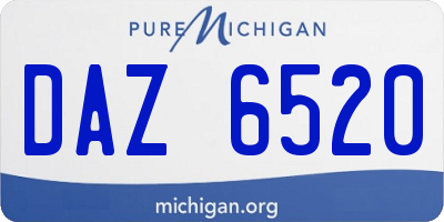 MI license plate DAZ6520