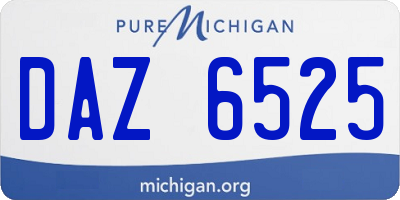 MI license plate DAZ6525