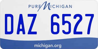 MI license plate DAZ6527